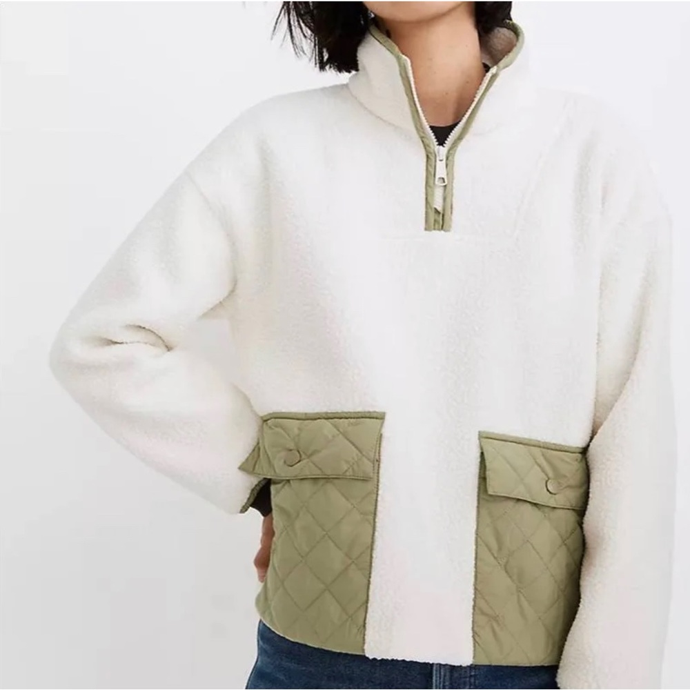 Madewell 1/4 zip Sherpa style pullover